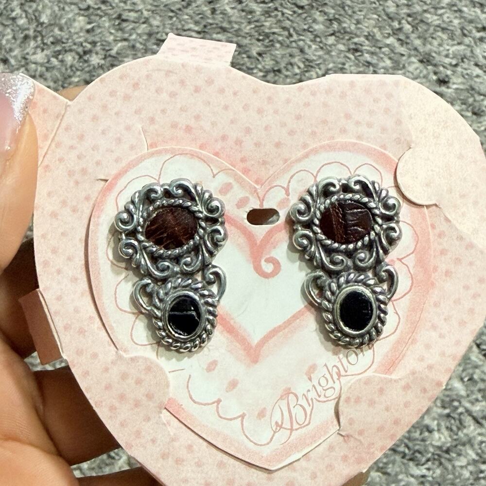 Brighton Silver Color Post Drop Earrings New - Picture 3 of 3